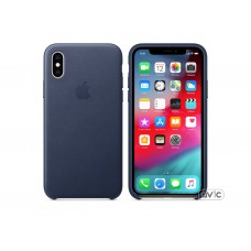 Чехол для Apple iPhone XS Leather Case Midnight Blue Copy