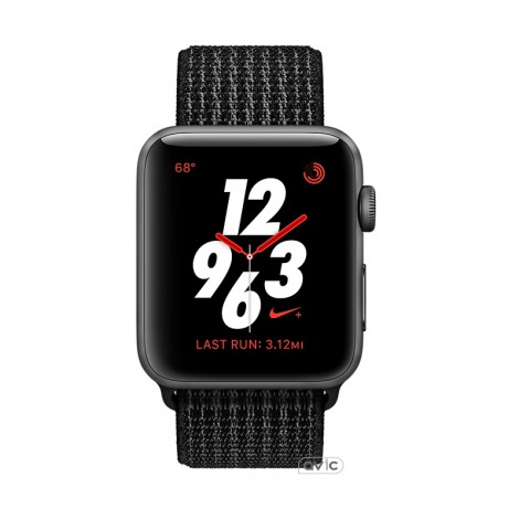 Apple Watch Nike+ Series 3 (GPS + Cellular) 38mm Space Gray Aluminum w. Black/Pure PlatinumSport L. (MQL82)