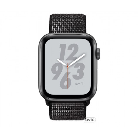 Apple Watch Nike+ Series 4 (GPS + Cellular) 44mm Space Gray Aluminum Case with Black Nike Sport Loop (MTXD2)