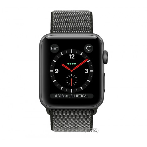 Apple Watch Series 3 (GPS + Cellular) 38mm Space Gray Aluminum w. Dark Olive Sport L. (MQJT2)