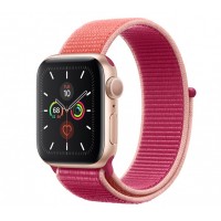 Apple Watch Series 5 GPS 44mm Gold Aluminum Case with Sport Loop Band Pomegranate (MWU02, MWT42)