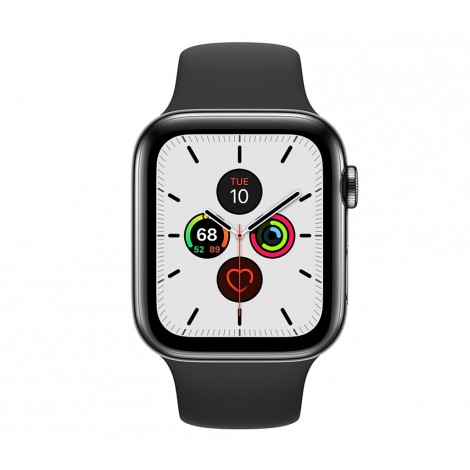 Apple Watch Series 5 LTE 44mm Space Black Steel w. Black b.- Space Black Steel (MWW72/MWWK2)