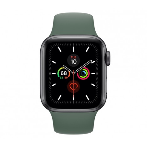Apple Watch Series 5 (GPS+CELLULAR) 40mm Space Gray Aluminum Case with Sport Band Pine Green