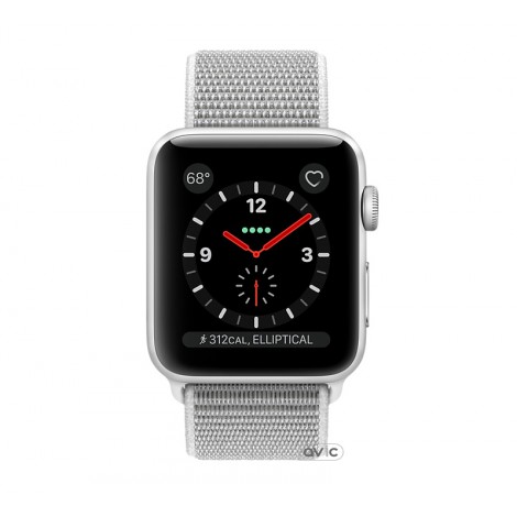 Apple Watch Series 3 (GPS + Cellular) 38mm Silver Aluminum w. Seashell Sport L. (MQJR2)