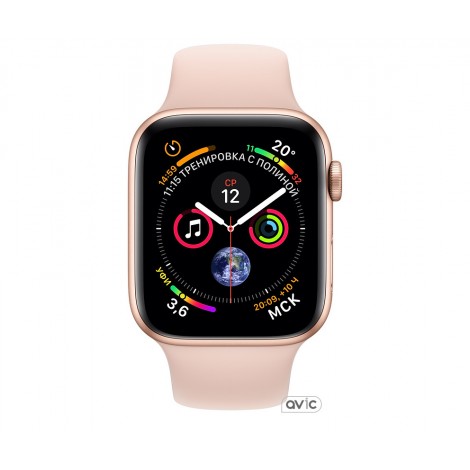 Apple Watch Series 4 (GPS) 44mm Gold Aluminum Case with Pink Sand Sport Band (MU6F2)