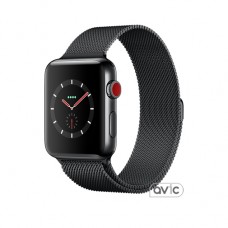 Apple Watch Series 3 (GPS+LTE) 42mm Space Black Stainless Steel Case with Space Black Milanese Loop (MR1V2)