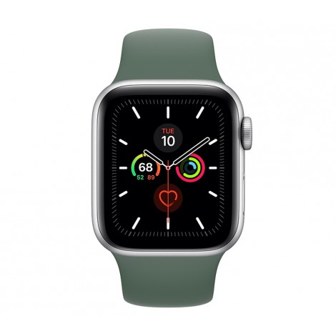 Apple Watch Series 5 (GPS+CELLULAR) 44mm Silver Aluminum Case with Sport Band Pine Green
