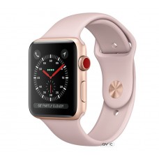 Apple Watch Series 3 (GPS + Cellular) 42mm Gold Aluminum w. Pink Sand Sport B. (MQK32)