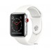 Apple Watch Series 3 (GPS + Cellular) 38mm Stainless Steel w. Soft White Sport B. (MQJV2)
