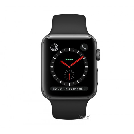 Apple Watch Series 3 (GPS + Cellular) 42mm Space Black Stainless Steel w. Black Sport B. (MQK92)