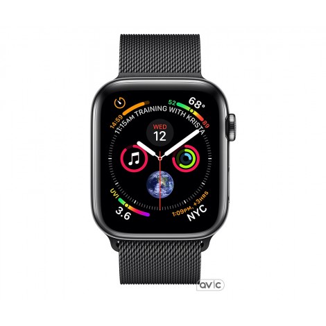Apple Watch Series 4 GPS + Cellular 44mm Space Black Stainless Steel Case with Space Black Milanese Loop (MTX32)