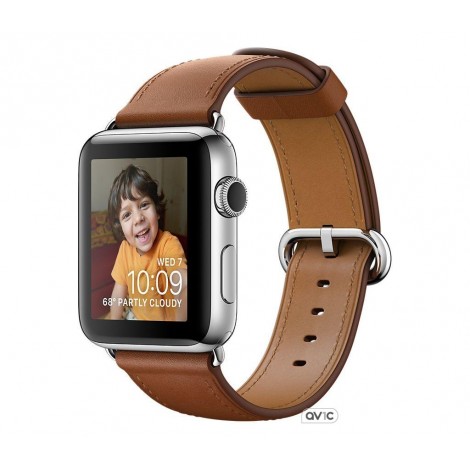 Apple Watch Series 2 42mm Stainless Steel Case with Saddle Brown Classic Buckle (MNPV2)