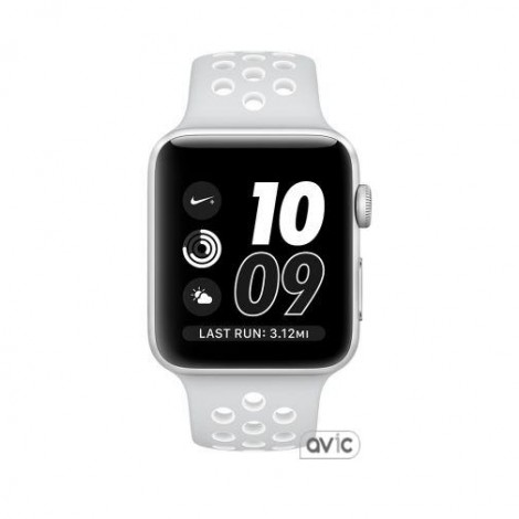 Apple Watch Nike+ 42mm Silver Aluminum Case with Pure Platinum/White Nike Sport Band (MQ192)