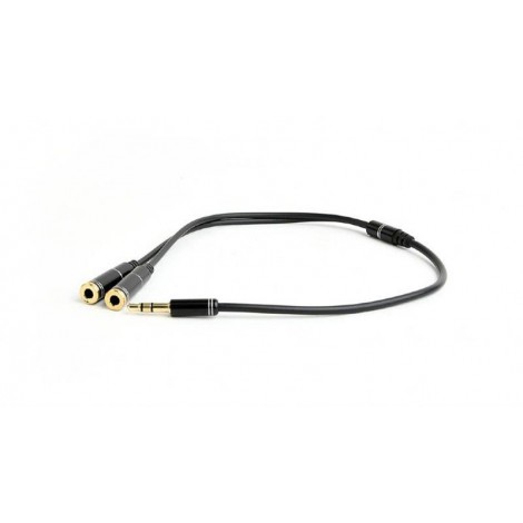 Аудио-кабель Cablexpert (CCA-415M-0.1M), 3.5мм - 2х3.5мм, 0.1 м, черный