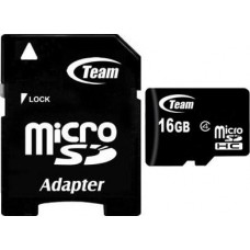 Карта памяти TEAM 16 GB microSDHC Class 4 + SD Adapter TUSDH16GCL403