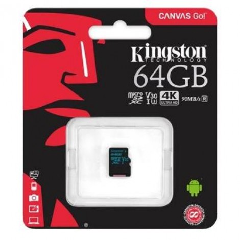 Карта памяти Kingston 64GB microSDXC class 10 UHS-I U3 Canvas Go (SDCG2/64GBSP)