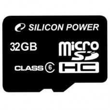 Карта памяти Silicon Power 32Gb microSDHC class 6 (SP032GBSTH006V10)