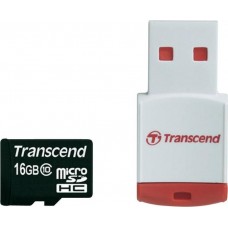 Карта памяти Transcend 16 GB microSDHC class 10 + P3 Card Reader TS16GUSDHC10-P3