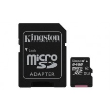 Карта памяти Kingston 64GB microSDXC class 10 UHS-I Canvas Select + SD-адаптер (SDCS/64GB)