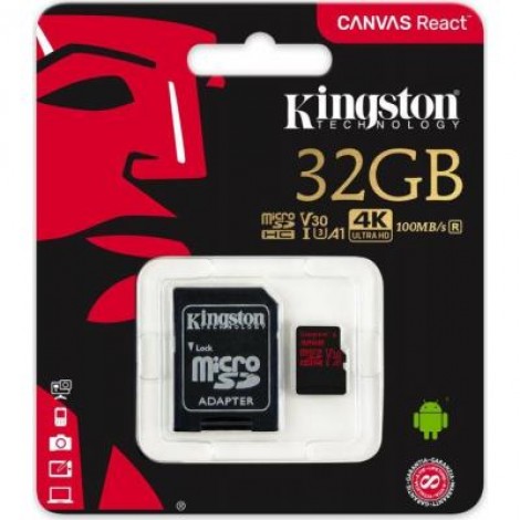 Карта памяти Kingston 32GB microSDHC class 10 UHS-I U3 (SDCR/32GB)