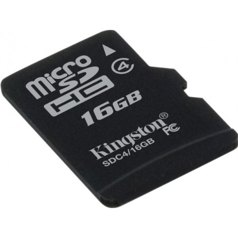 Карта памяти MicroSDHC 16GB Class 4 Kingston (SDC4/16GBSP)