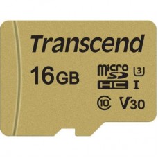 Карта памяти Transcend 16GB microSDHC class 10 UHS-I U3 V30 (TS16GUSD500S)