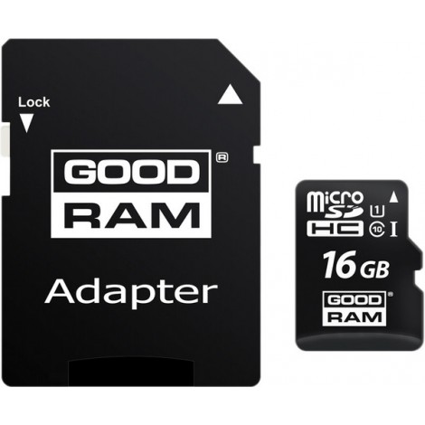 Карта памяти GOODRAM 16 GB microSDHC class 10 UHS-I + SD Adapter M1AA-0160R11