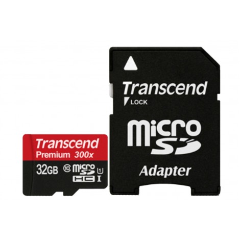 Карта памяти Transcend 32 GB microSDHC UHS-I Premium + SD Adapter TS32GUSDU1