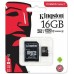 Карта памяти Kingston 16GB microSDHC class 10 UHS-I Canvas Select + SD-адаптер (SDCS/16GB)