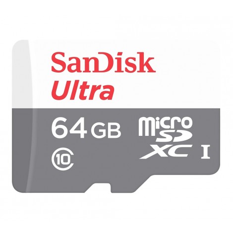 Карта памяти SanDisk 64GB microSD Class 10 UHS-I Ultra (SDSQUNS-064G-GN3MA)