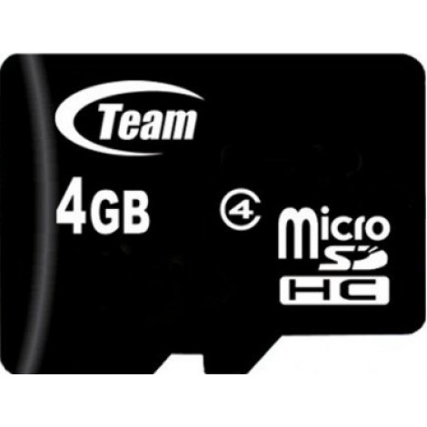Карта памяти TEAM 4 GB microSDHC Class 4 + SD Adapter TUSDH4GCL403