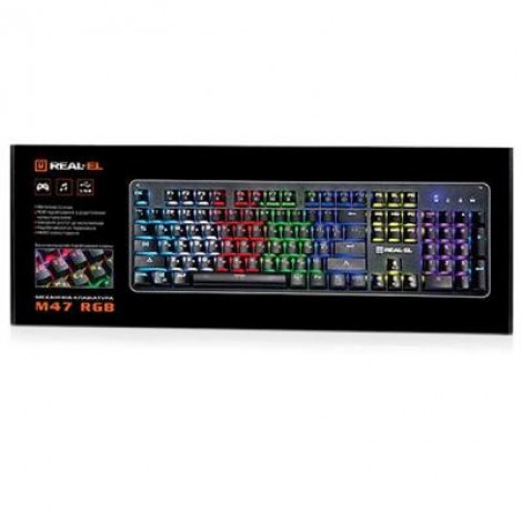 Клавиатура REAL-EL M47 RGB, black