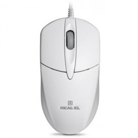 Мышь REAL-EL RM-211, USB, white