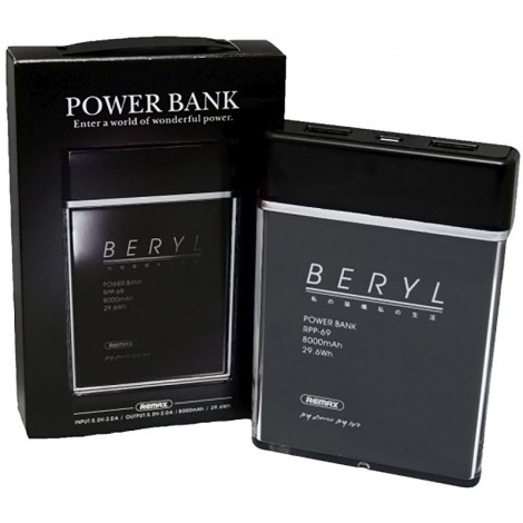 Power Bank Remax Beryl RPP-69 8000 mah Black