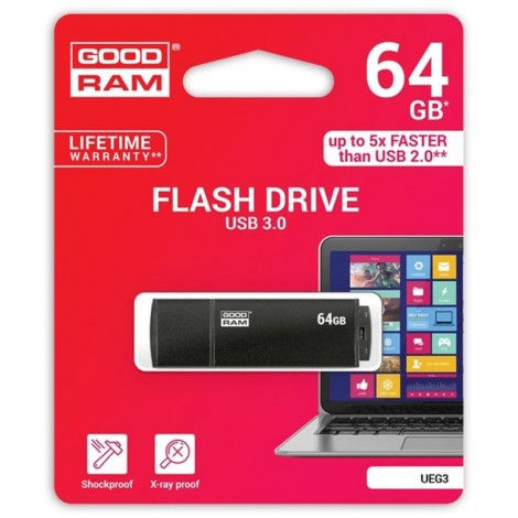 Флешка USB3.0 64GB GOODRAM UEG3 (Edge) Black (UEG3-0640K0R11)