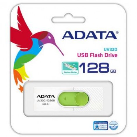 Флешка ADATA 128GB UV320 White/Green USB 3.1 (AUV320-128G-RWHGN)