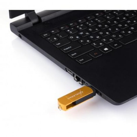 Флешка eXceleram 16GB P2 Series Gold/Black USB 2.0 (EXP2U2GOB16)
