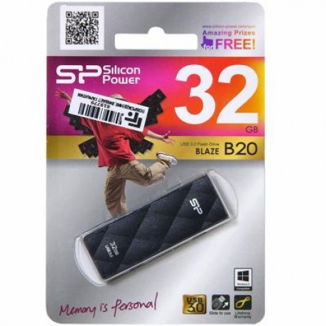 Флешка Silicon Power 32GB BLAZE B20 USB 3.0 (SP032GBUF3B20V1K)