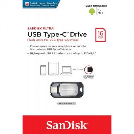 Флешка SANDISK 16GB Ultra Type C USB 3.1 (SDCZ450-016G-G46)