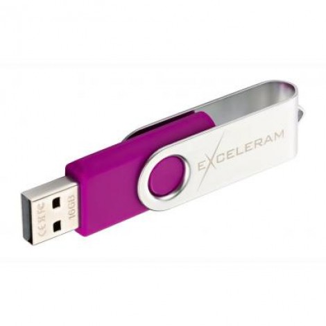 Флешка eXceleram 16GB P1 Series Silver/Purple USB 2.0 (EXP1U2SIPU16)