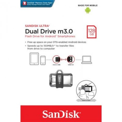 Флешка SANDISK 128GB Ultra Dual Drive M3.0 USB 3.0 (SDDD3-128G-G46)