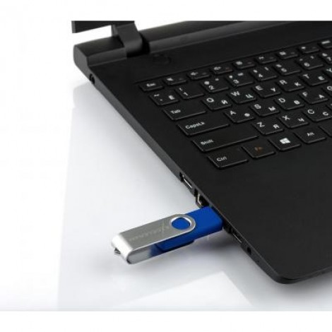 Флешка eXceleram 8GB P1 Series Silver/Blue USB 2.0 (EXP1U2SIBL08)