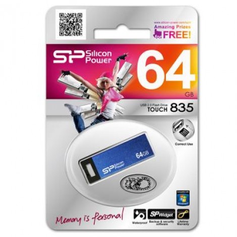 Флешка Silicon Power 64GB Touch 835 Blue (SP064GBUF2835V1B)