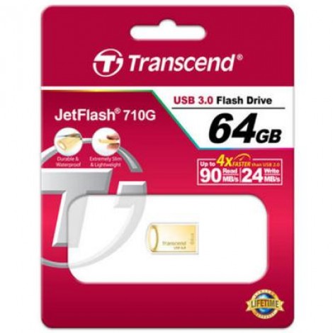 Флешка Transcend 64GB JetFlash 710 Metal Gold USB 3.0 (TS64GJF710G)