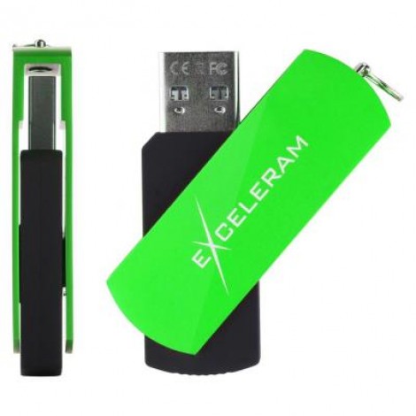 Флешка eXceleram 16GB P2 Series Green/Black USB 2.0 (EXP2U2GRB16)