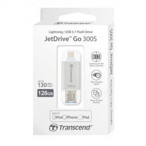Флешка Transcend 128GB JetDrive Go 300 Silver USB 3.1 (TS128GJDG300S)