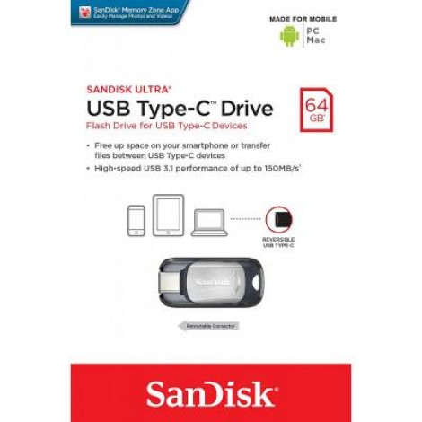Флешка SANDISK 64GB Ultra Type C USB 3.1 (SDCZ450-064G-G46)