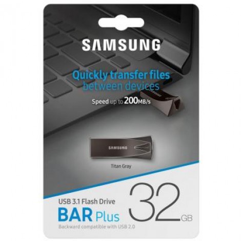 Флешка Samsung 32GB Bar Plus Black USB 3.1 (MUF-32BE4/APC)
