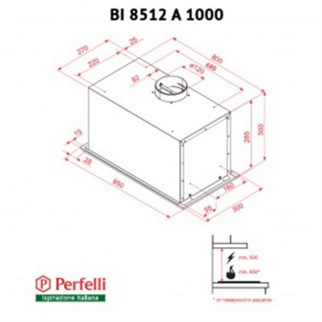 Вытяжка Perfelli BI 8522 A 1000 I LED