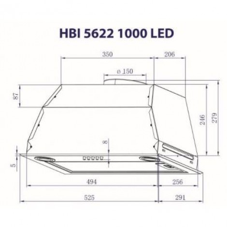 Вытяжка MINOLA HBI 5622 WH 1000 LED